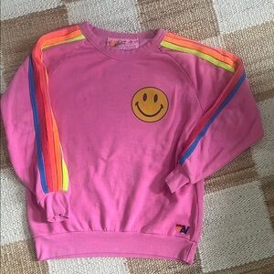 Aviator Nation - Pink Smiley Face Kids Sweatshirt